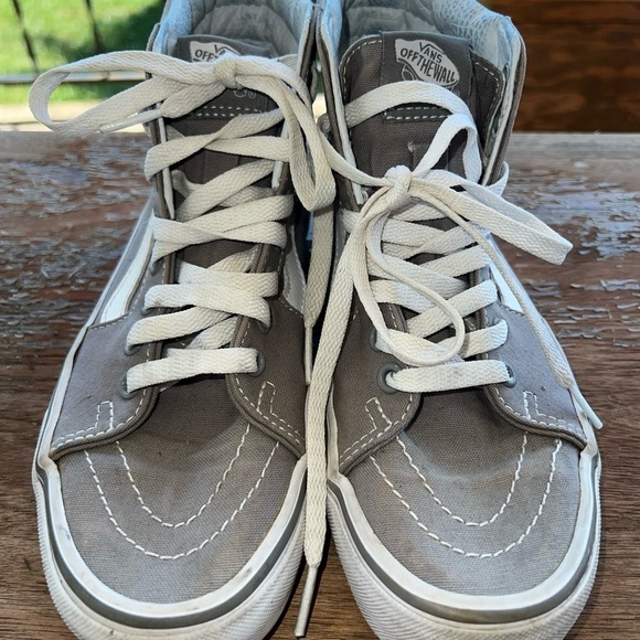 Vans Off The Wall Gray Hi Tops Men's Size 5 Women's 6.5 Skateboard Shoes Unisex - Picture 3 of 10